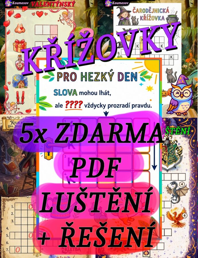 🎁ZDARMA PDF📥5xKŘÍŽOVKY PRO DOSPĚLÉ I DĚTI